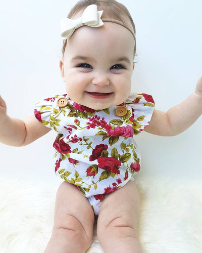 Floral Newborn Baby Girl  bodysuit